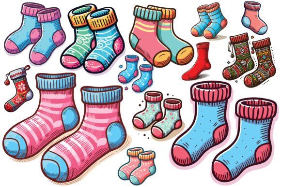 13 X Christmas Socks Bundle: Illustrations Review