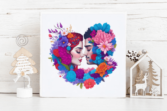 Bluewing Kawaii Vector Christmas Couple Illustrations