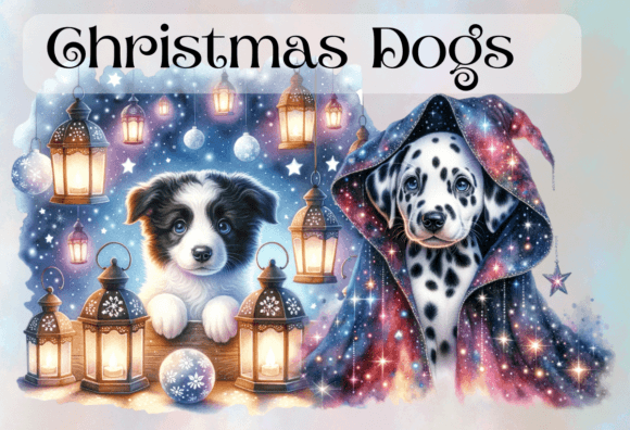 Christmas Dog Sublimation No 18: Festive Illustrations
