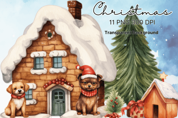 Christmas Ornaments Coffee Dog Illustrations