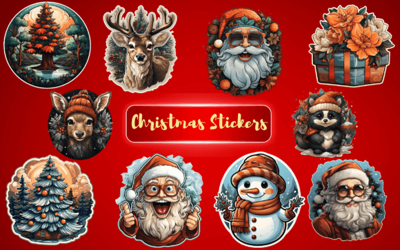 Christmas Stickers Clipart Bundle: Illustrations Review