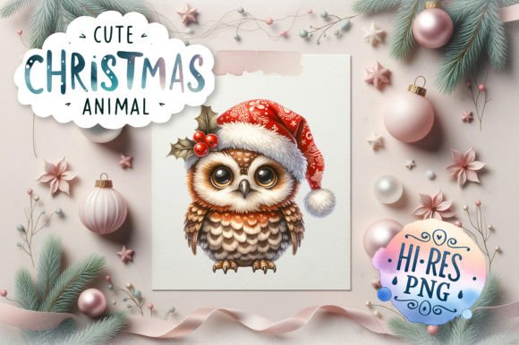 Cute Christmas Owl Watercolor Illustrations Review