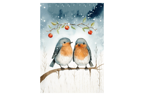 Cute Robins Christmas Card Illustrations Review