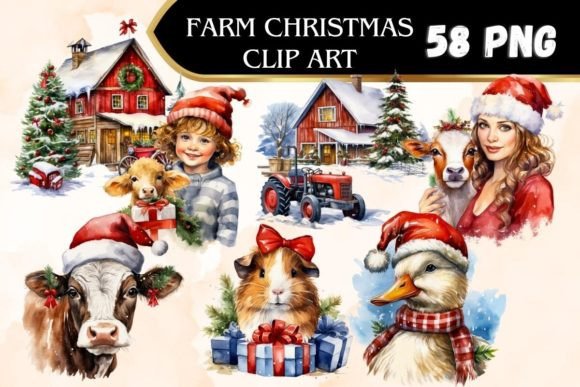 Farm Christmas Watercolor Clipart: A Seller’s Review