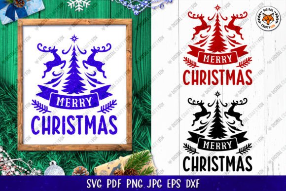 Merry Christmas Deer SVG: Festive Illustrations