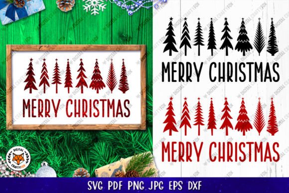 Merry Christmas Tree SVG: Premium Illustrations