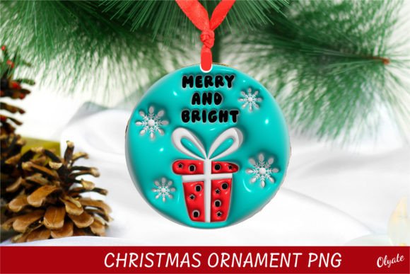 Puff Christmas Ornament: 3D Inflated Illustrations