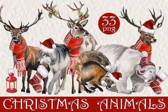 Review: Christmas Clipart Forest Animals PNG Illustrations