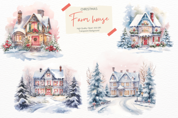 Reviewing Christmas Farm House Clipart for Stitching