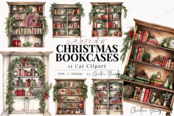 Reviewing Watercolor Christmas Bookcase Clipart for Embroidery