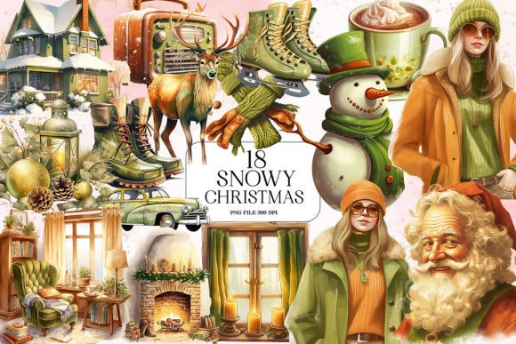 Snowy Christmas Clipart & Illustrations Review
