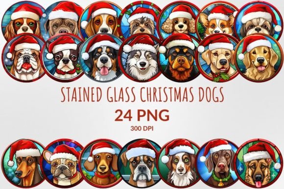 Stained Glass Christmas Dogs: Illustrations Review