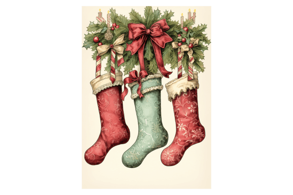 Stockings Christmas Card: Festive Illustrations