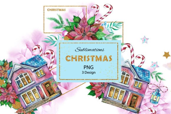 Watercolor Christmas Sublimations: Festive Illustrations